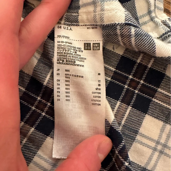 Uniqlo Plaid Flannel Shirt Sz S - Picture 3 of 4